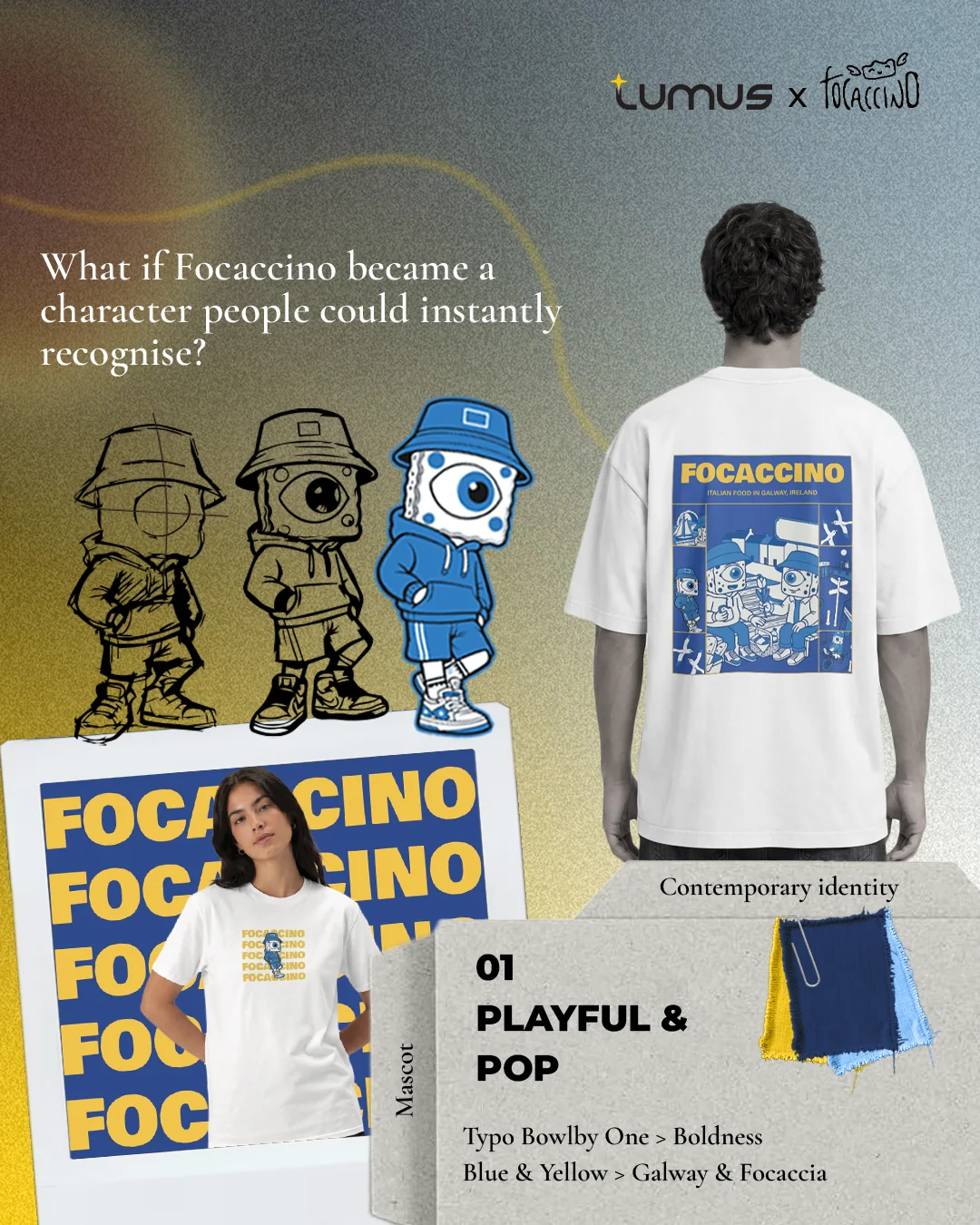 Focaccino t-shirt design concepts